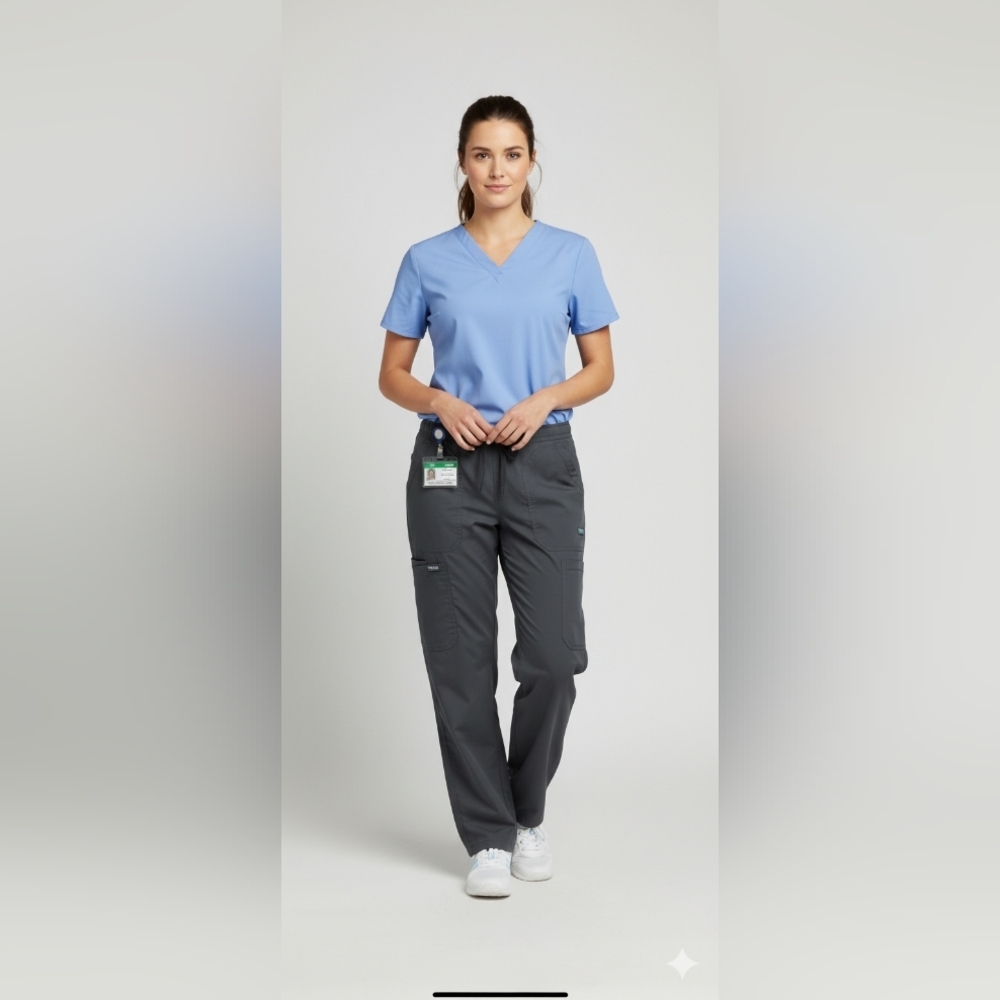 Cherokee Women Workwear Revolution Drawstring Scrub Pants Soft Stretch XS - Picture 3 of 11